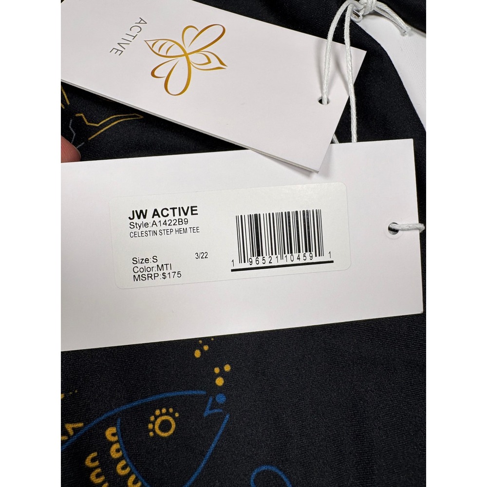 Johnny Was Active Celestin Step Hem Tee Black Zodiac Celestial Long Sleeve S NEW - Picture 8 of 14